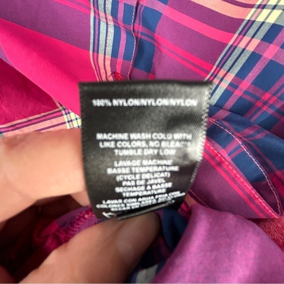 Kuhl Casual Plaid Western Nylon Long Roll Tab Sleeve Button Down Shirt XL Pink - Picture 14 of 16